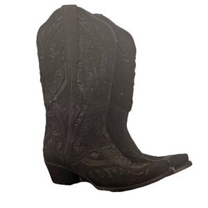 JB Dillon Reserve Women's Western Leather Boots Black Sequin 7.5 04017 Rodeo